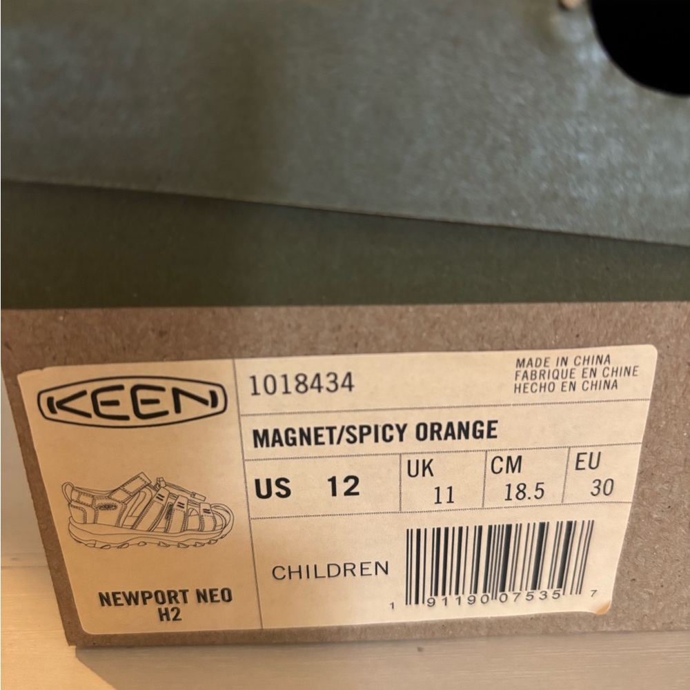 Keen Kids' Sandals in Magnet and Spicy Orange